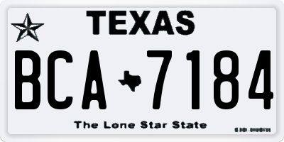 TX license plate BCA7184