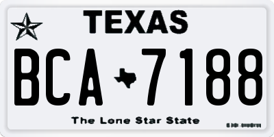 TX license plate BCA7188