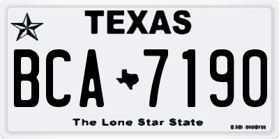 TX license plate BCA7190