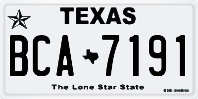 TX license plate BCA7191