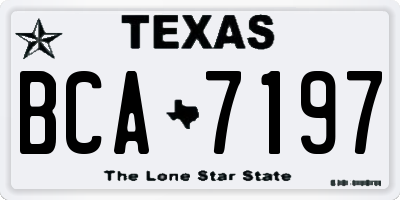 TX license plate BCA7197