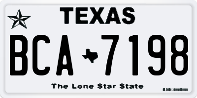 TX license plate BCA7198