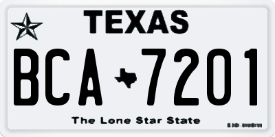 TX license plate BCA7201