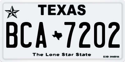 TX license plate BCA7202