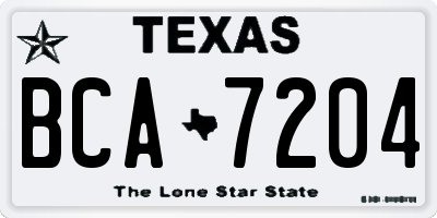 TX license plate BCA7204