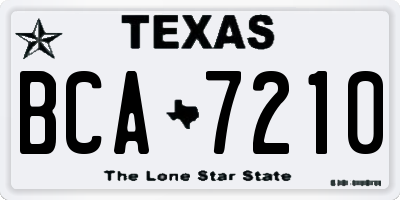 TX license plate BCA7210