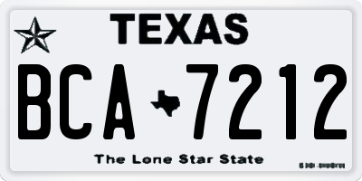 TX license plate BCA7212