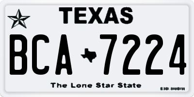 TX license plate BCA7224