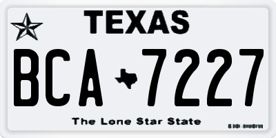 TX license plate BCA7227