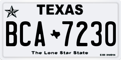 TX license plate BCA7230