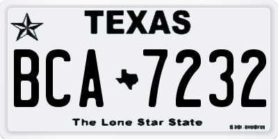 TX license plate BCA7232