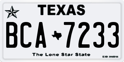 TX license plate BCA7233
