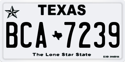TX license plate BCA7239