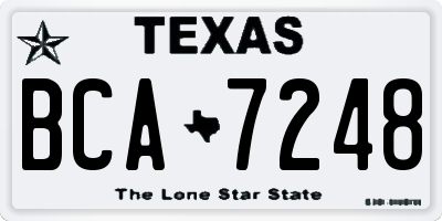 TX license plate BCA7248