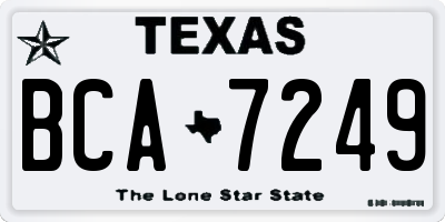 TX license plate BCA7249