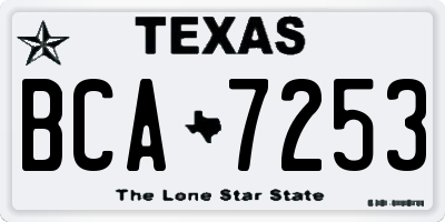 TX license plate BCA7253