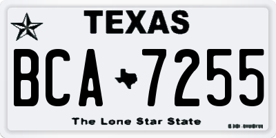 TX license plate BCA7255