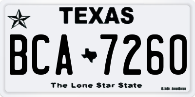 TX license plate BCA7260