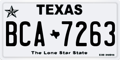 TX license plate BCA7263