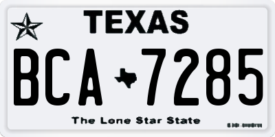 TX license plate BCA7285