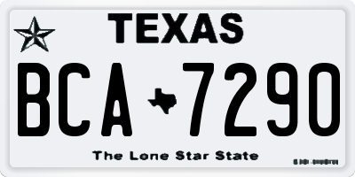 TX license plate BCA7290