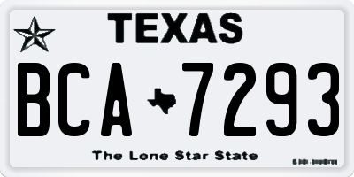 TX license plate BCA7293