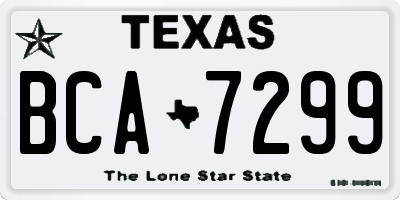 TX license plate BCA7299