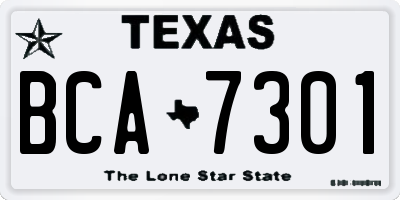 TX license plate BCA7301