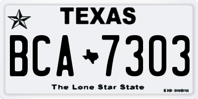 TX license plate BCA7303