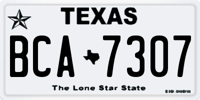 TX license plate BCA7307