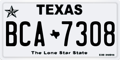 TX license plate BCA7308