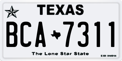 TX license plate BCA7311
