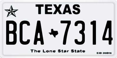 TX license plate BCA7314