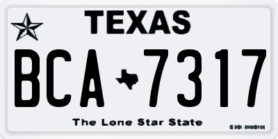 TX license plate BCA7317