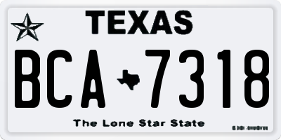 TX license plate BCA7318