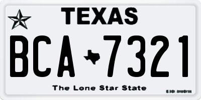 TX license plate BCA7321