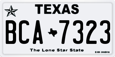 TX license plate BCA7323