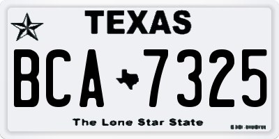 TX license plate BCA7325