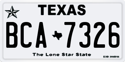 TX license plate BCA7326