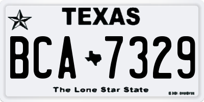 TX license plate BCA7329