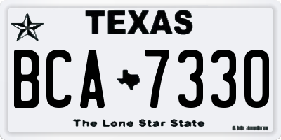TX license plate BCA7330