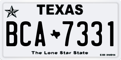 TX license plate BCA7331