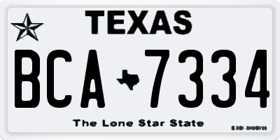 TX license plate BCA7334