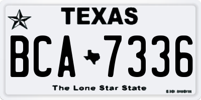 TX license plate BCA7336