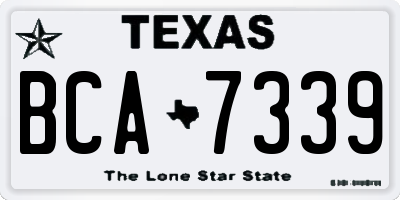 TX license plate BCA7339