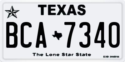 TX license plate BCA7340