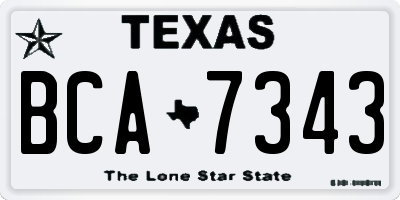 TX license plate BCA7343