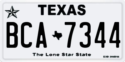 TX license plate BCA7344