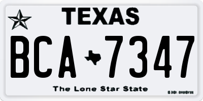 TX license plate BCA7347