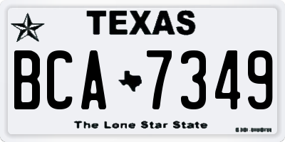 TX license plate BCA7349